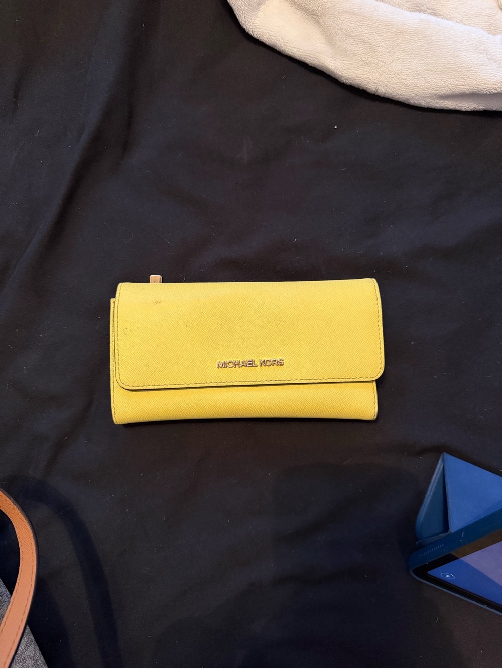Michael Kors Yellow Saffiano Zip & Flap Wallet